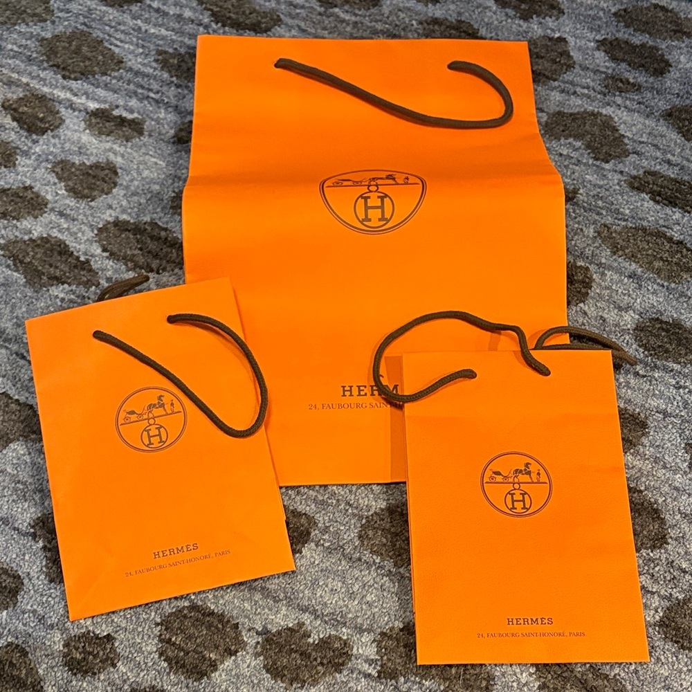 Hermès Orange Shopping Bag Set